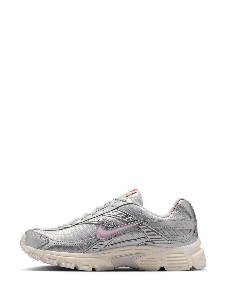 Nike Grey/Pink Initiator Retro Runner Trainers - Image 2 of 10