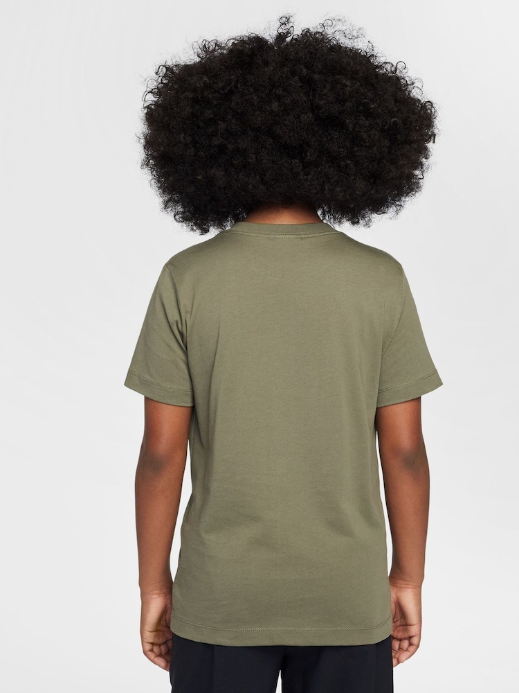 Nike Medium Olive Green Sports Inpsired Graphic 100% Cotton T-Shirt - Image 2 of 6