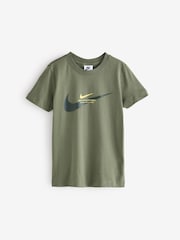 Nike Medium Olive Green Sports Inpsired Graphic 100% Cotton T-Shirt - Image 6 of 6