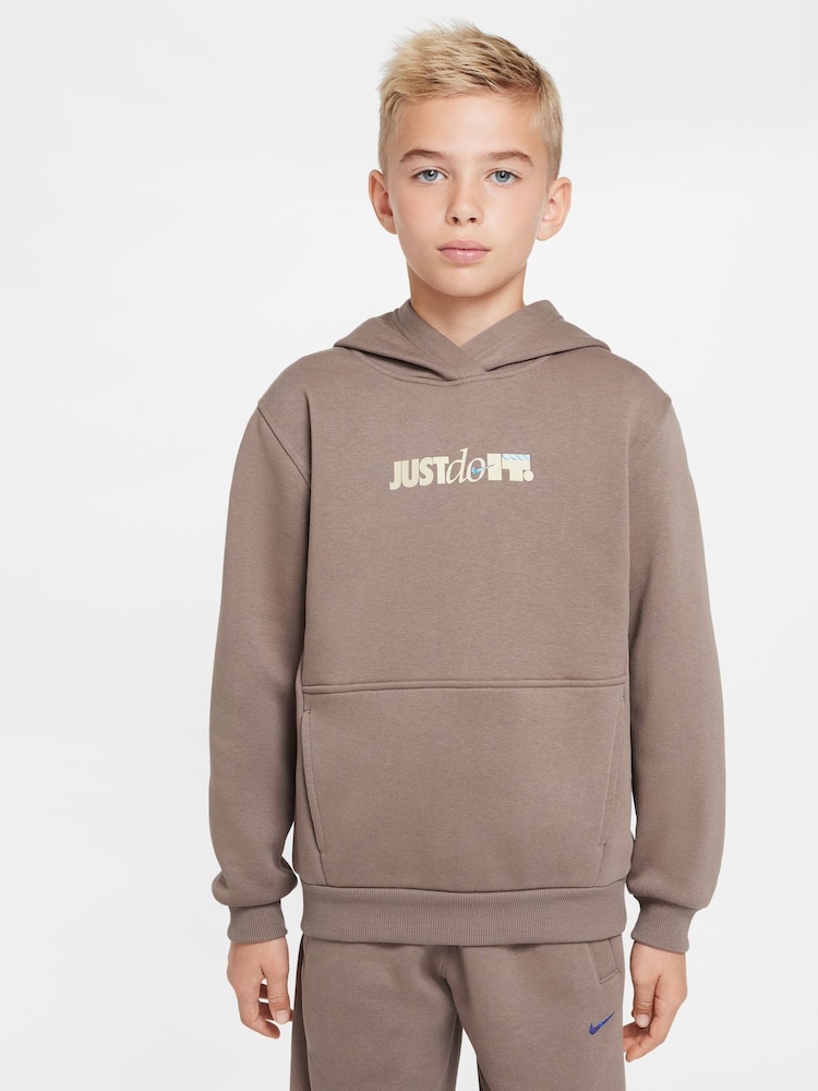 Nike Mink Brown Club Fleece JDI Hoodie - Image 1 of 7