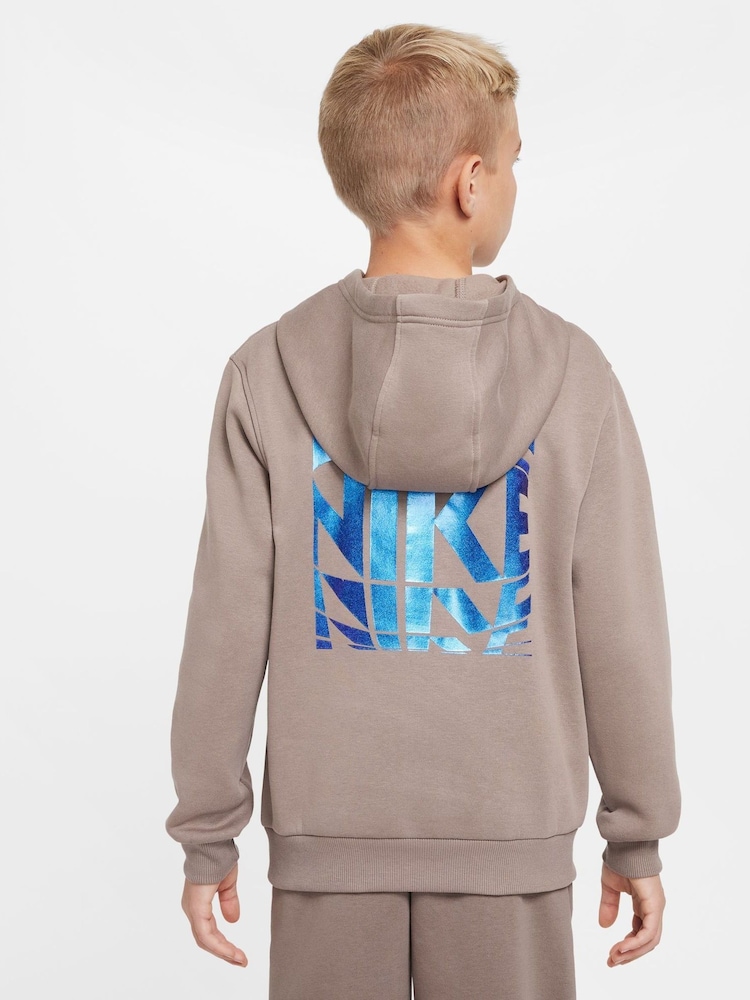 Nike Mink Brown Club Fleece JDI Hoodie - Image 2 of 7