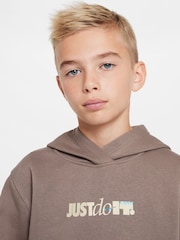 Nike Mink Brown Club Fleece JDI Hoodie - Image 3 of 7