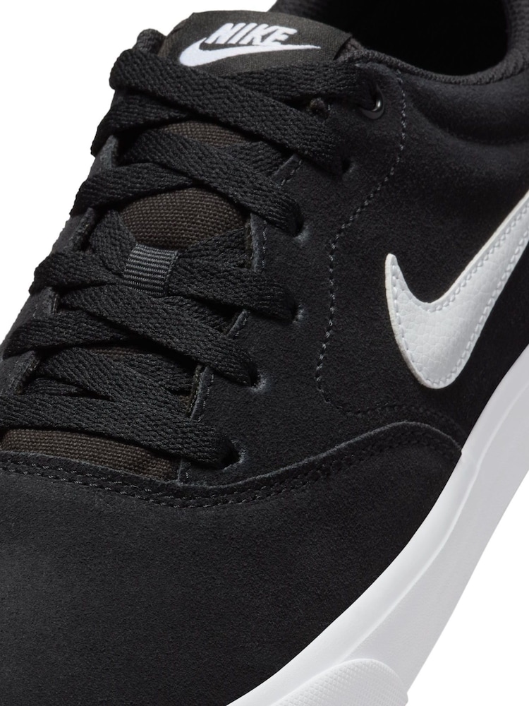 Nike Black/White Charge Suede Low Trainers - Image 7 of 8