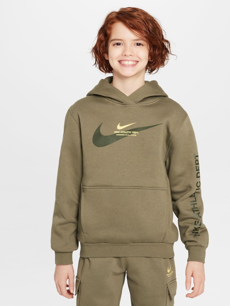 Nike Medium Olive Green Sports Inspired Overhead Hoodie - Image 1 of 8