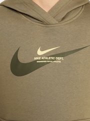Nike Medium Olive Green Sports Inspired Overhead Hoodie - Image 4 of 8