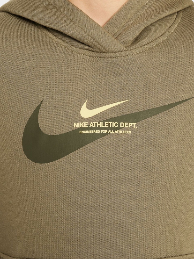 Nike Medium Olive Green Sports Inspired Overhead Hoodie - Image 4 of 8