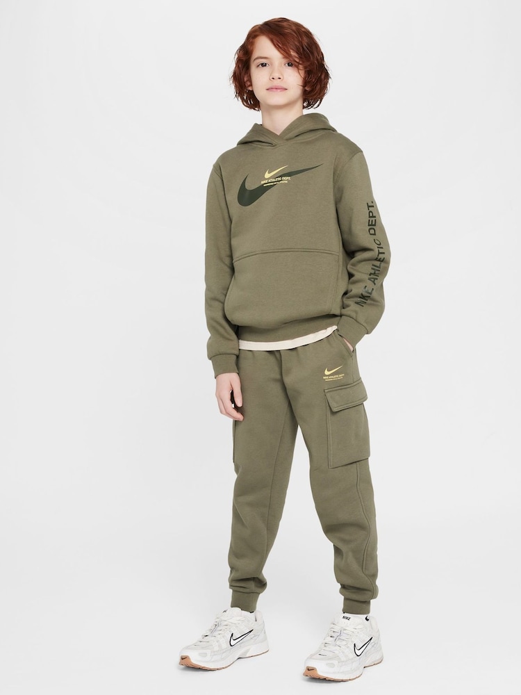 Nike Medium Olive Green Sports Inspired Overhead Hoodie - Image 8 of 8
