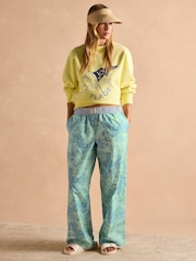 Green Toile de Jouy - Joules Hallie Pull-On Cotton Trousers - Imagen 6 de 11