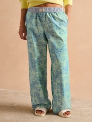 Green Toile de Jouy - Joules Hallie Pull-On Cotton Trousers - Imagen 7 de 11