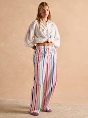Rayas multicolor - Joules Hallie Pull-On Cotton Trousers - Imagen 4 de 13