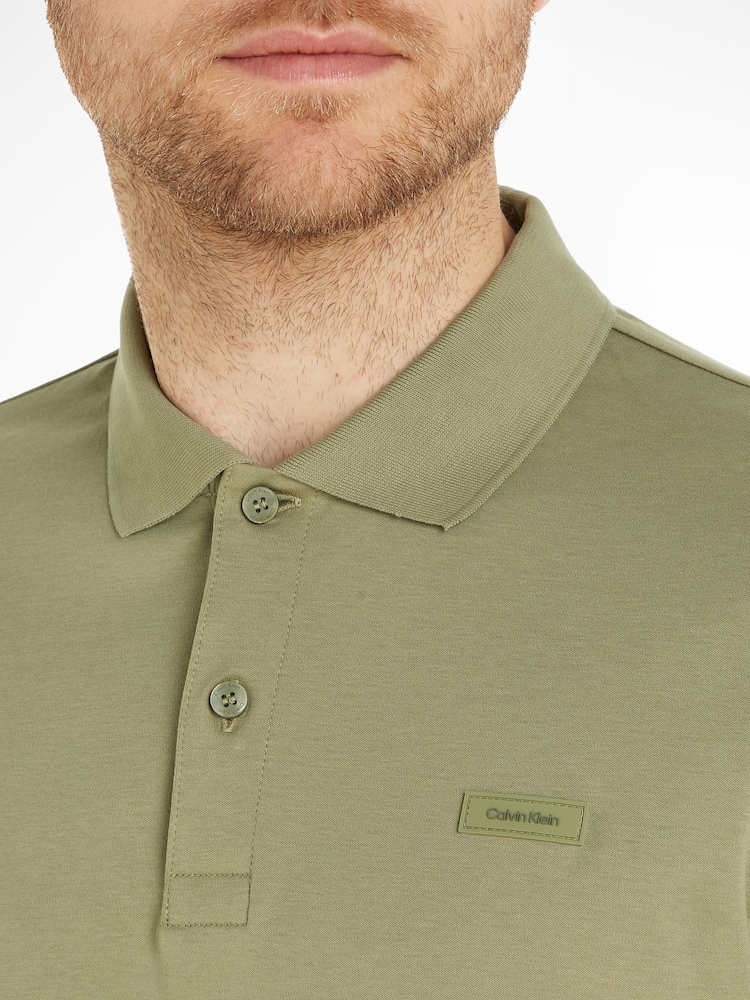 Calvin Klein Green Slim Polo Shirt - Image 10 of 10