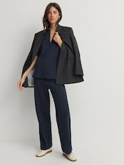 marine - Pantalon large en jersey - Image 1 de 8