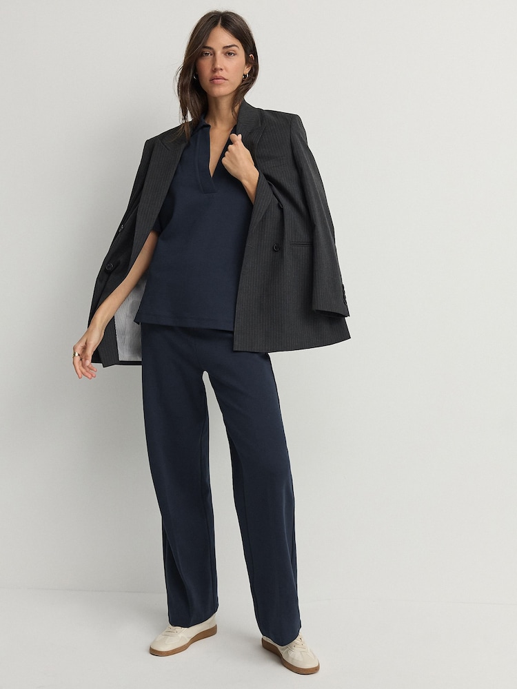 marine - Pantalon large en jersey - Image 1 de 8
