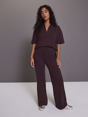 Rouge bordeaux - Pantalon large en jersey - Image 1 of 4