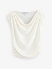 Ecru Sleeveless Drape Top - Image 5 of 7