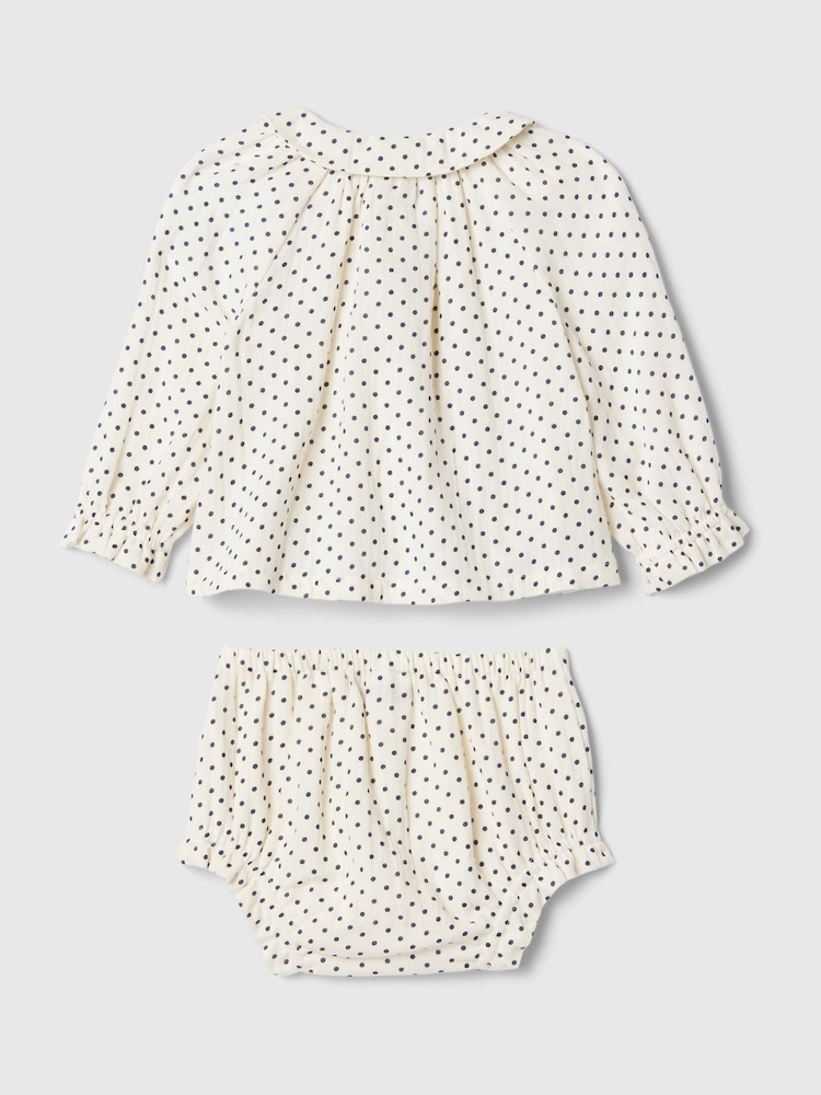 Gap White Polka Dot Long Sleeve Top & Shorts Baby Set (Newborn-24mths) - Image 2 of 2
