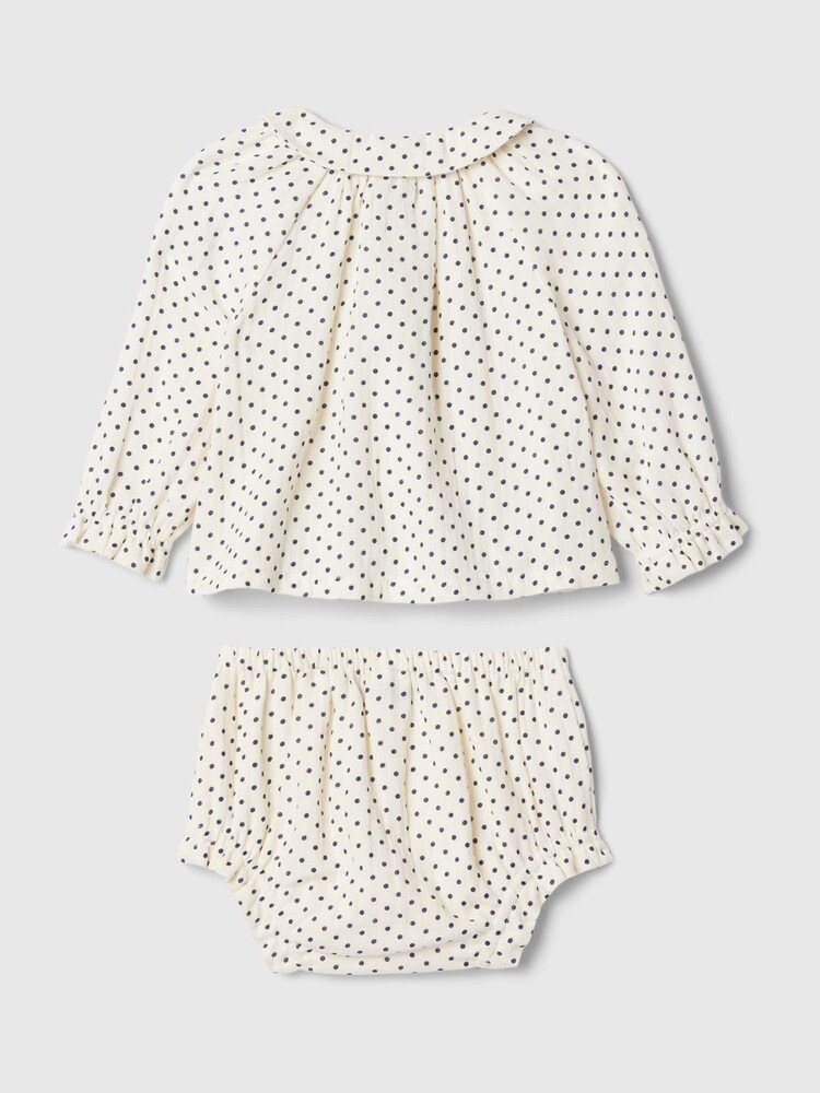 Gap White Polka Dot Long Sleeve Top & Shorts Baby Set (Newborn-24mths) - Image 2 of 2 Gap White Polka Dot Long Sleeve Top & Shorts Baby Set (Newborn-24mths) - Image 2 of 2