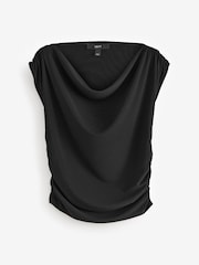 Black Sleeveless Drape Top - Image 5 of 7