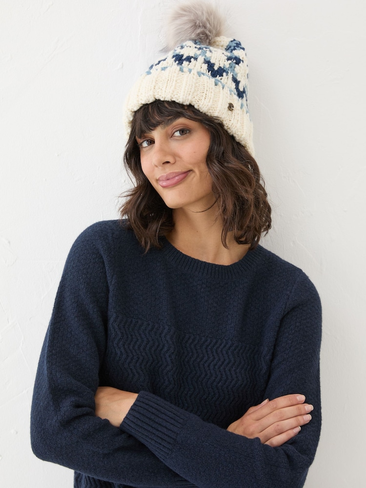 FatFace Blue Chunky Knit Hat - Image 1 of 4