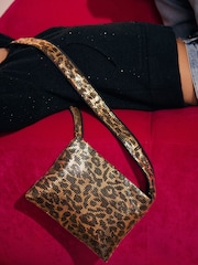 Rockett St George Leopard/Gold Chainmail Cross-Body Animal Bag - Image 4 of 9