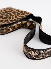 Rockett St George Leopard/Gold Chainmail Cross-Body Animal Bag - Image 9 of 9