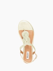 Dune London Gold Logics Twist Toe Post Sandals - Image 6 of 7