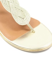 Dune London Gold Logics Twist Toe Post Sandals - Image 7 of 7