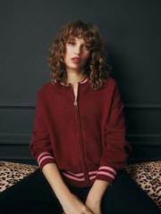 Rockett St George Berry Red Wild Chid Knit Bomber Jacket - Image 2 of 9