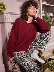Rockett St George Berry Red Wild Chid Knit Bomber Jacket - Image 8 of 9