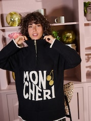 Rockett St George Black Mon Cheri Knit Half Zip Jumper - Image 1 of 12