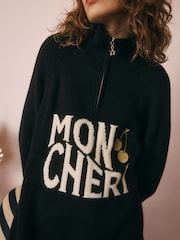 Rockett St George Black Mon Cheri Knit Half Zip Jumper - Image 4 of 12