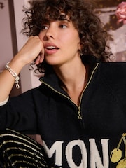 Rockett St George Black Mon Cheri Knit Half Zip Jumper - Image 8 of 12