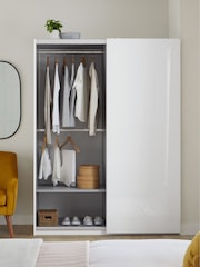 White White Sloane Collection Luxe Glass Fitted Wardrobe - Image 1 of 6