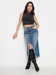 PixieGirl Petite Blue Extreme Ripped Denim Skirt - Image 2 of 5
