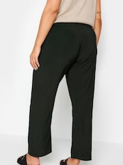 Yours Curve Black Pull On Wide Leg Stretch Trousers - Image 2 of 6