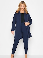 Yours Curve Blue Stretch Tapered Trousers - Image 3 of 5
