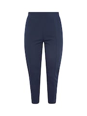 Yours Curve Blue Stretch Tapered Trousers - Image 4 of 5