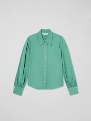 LK Bennett Light Green Sonya Satin Crepe Blouse - Image 5 of 5