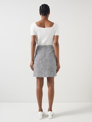 LK Bennett Black/Ivory Charlie Tweed and Trim Skirt - Image 2 of 4