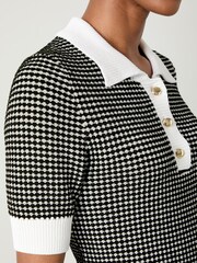 LK Bennett Cream Nancy Stripe Contrast Collar Knit Top - Image 5 of 6