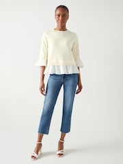 LK Bennett Maisie Poplin Frill Trim Jumper - Bild 1 von 4