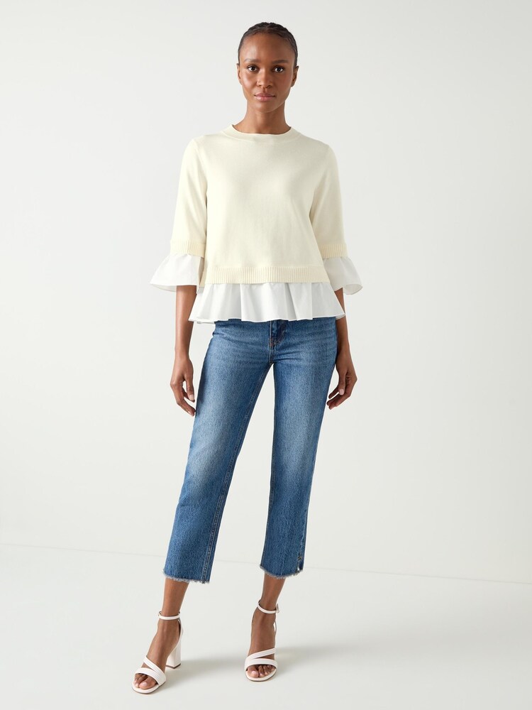 LK Bennett Maisie Poplin Frill Trim Jumper - Bild 1 von 4