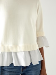 LK Bennett Maisie Poplin Frill Trim Jumper - Bild 3 von 4