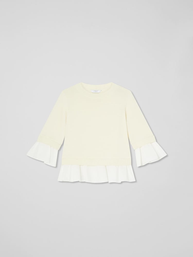 LK Bennett Maisie Poplin Frill Trim Jumper - Bild 4 von 4