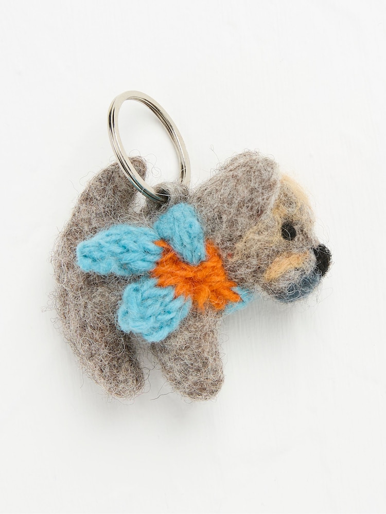 FatFace Grey Felix the Frenchie Felt Keyring - Image 2 of 2 FatFace Grey Felix the Frenchie Felt Keyring - Image 2 of 2
