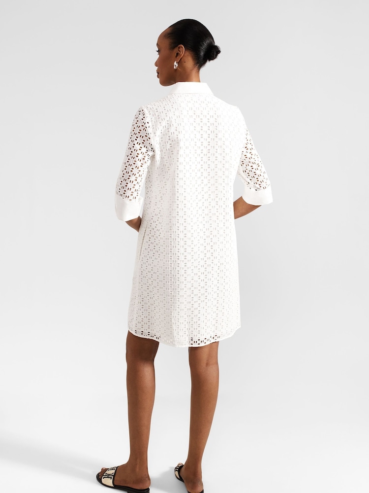 Hobbs White Petite Marciella Dress - Image 2 of 4 Hobbs White Petite Marciella Dress - Image 2 of 4