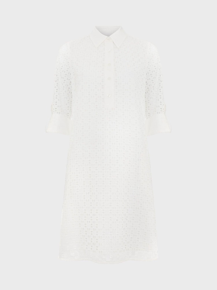 Hobbs White Petite Marciella Dress - Image 4 of 4 Hobbs White Petite Marciella Dress - Image 4 of 4