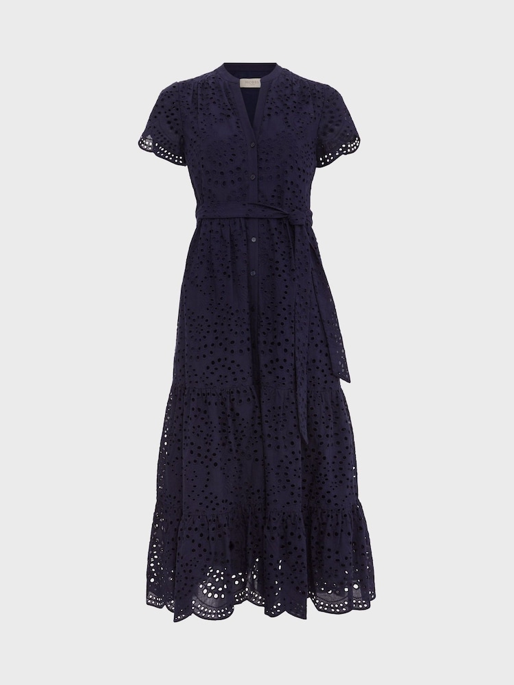 Hobbs Blue Petite Rhianne Dress - Image 4 of 4 Hobbs Blue Petite Rhianne Dress - Image 4 of 4