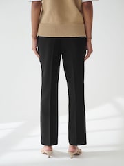 Noir - Ajusté Pantalons droites élastiquées - Image 3 of 6