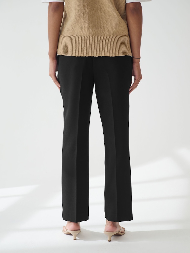 Noir - Ajusté Pantalons droites élastiquées - Image 3 of 6